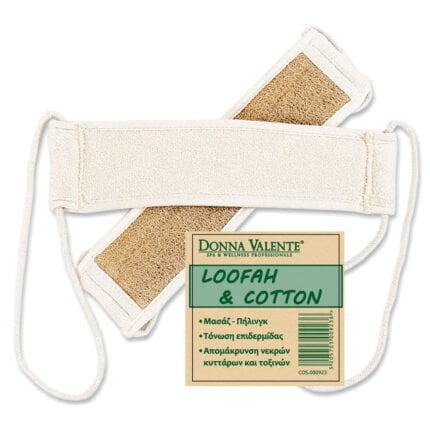 DONNA VALENTE Τρίφτης Πλάτης / 100% Natural Loofah & Cotton 1τμχ
