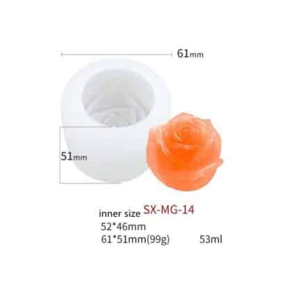 Καλούπι σιλικόνης Τριαντάφυλλο Μονό Μεσαίο